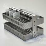 Штатив-рамка из нерж. стали, для 60 стёкол, размером 26х76+-1,0 мм и толщ. 1,0+-0,1 мм