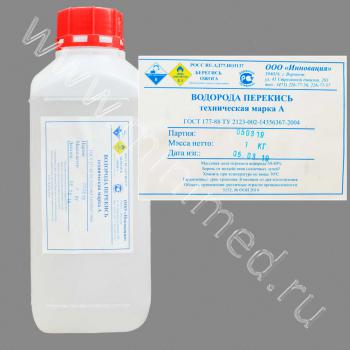 Перекись водорода техническая марка А, 37%, п/эт, 1 кг / 14 кг