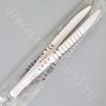 Пинцет дл.12,4 см.,АБС,стер.,Aptaca,инд.уп/кор.1000 шт.