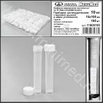 Пробирка цилиндрическая с винтовой крышкой,10 мл,16×100 мм, с дел.,п/п,с юбкой уст-ти,ТУ 9464-015-29508133-2014,уп.100 шт,Минимед