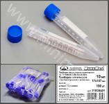 Пробирка коническая с винтовой крышкой, 10 мл, 17×107 мм,с дел, п/п, уп.100/2000шт, ТУ 9464-015-29508133-2014, МиниМед